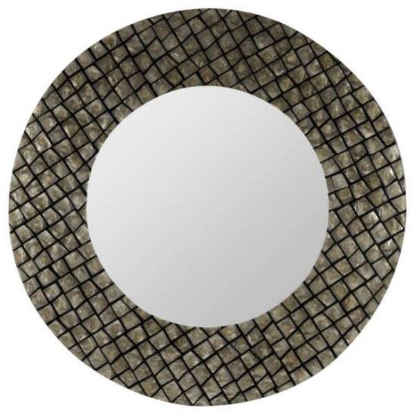 Ava Mirror Re-purposed Sea Shells Champagne and Black Finish
